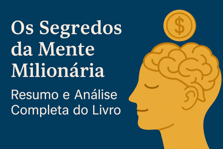 Capa do livro Os Segredos da Mente Milionária de T. Harv Eker com fundo dourado e título em destaque