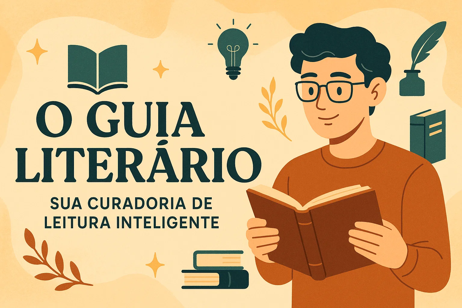 Capa do Guia Literário com curadoria de leitura inteligente para leitores exigentes